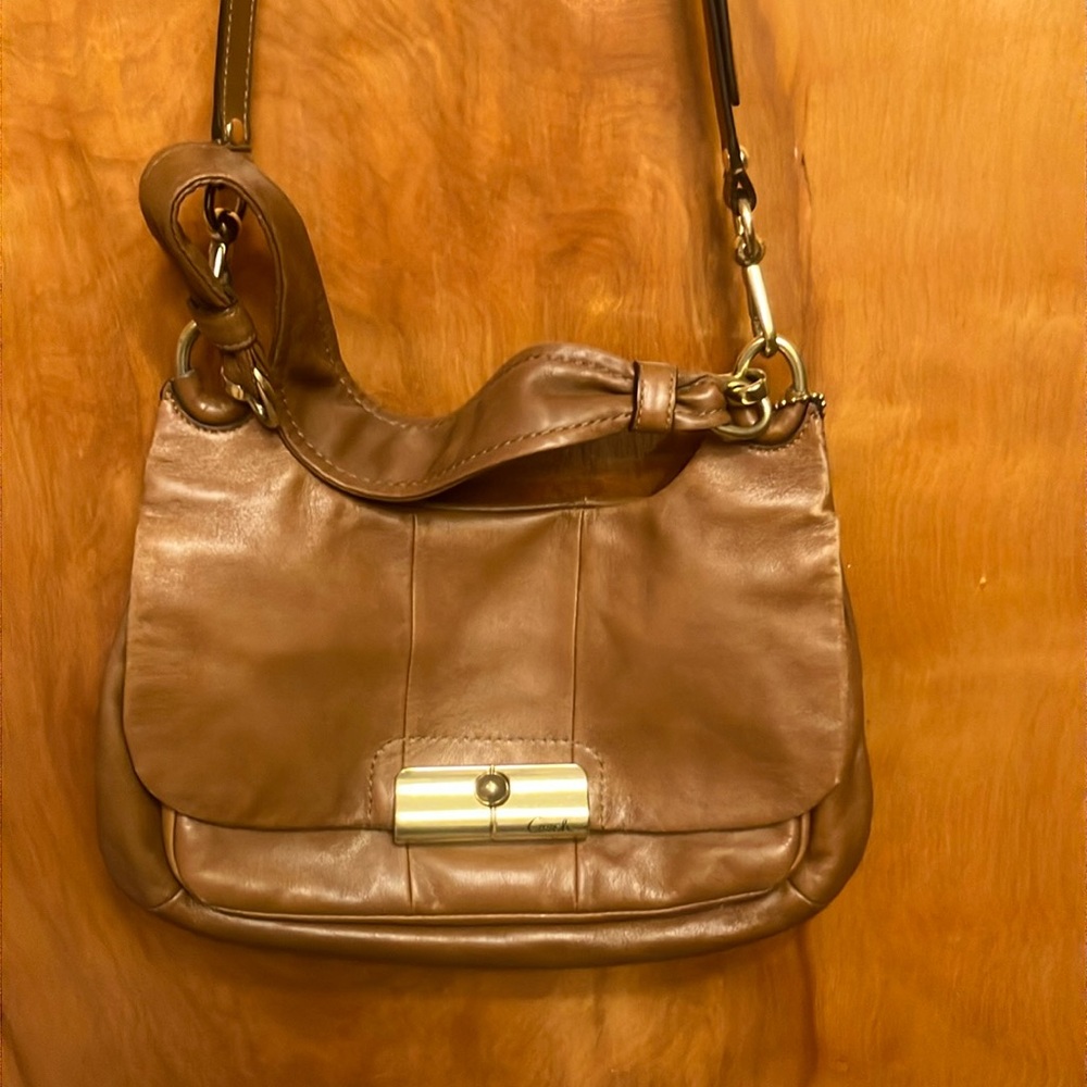 COACH. BROWN KRISTEN #16931 2WAY BAG. SOFTEST LEATHER! SHOULDER/CROSSBODY. EUC